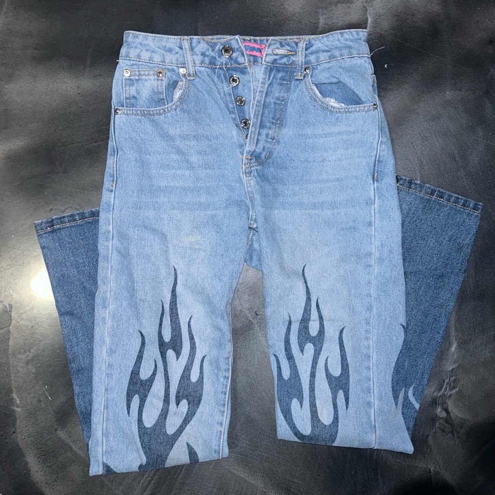 Edikted flame on jeans.